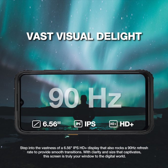 AGM H6 | Ultra-Thin | Rugged | 6.56-inch 90Hz Display | 8GB RAM + 8GB Virtual Expanded RAM + 256GB ROM | Android 13