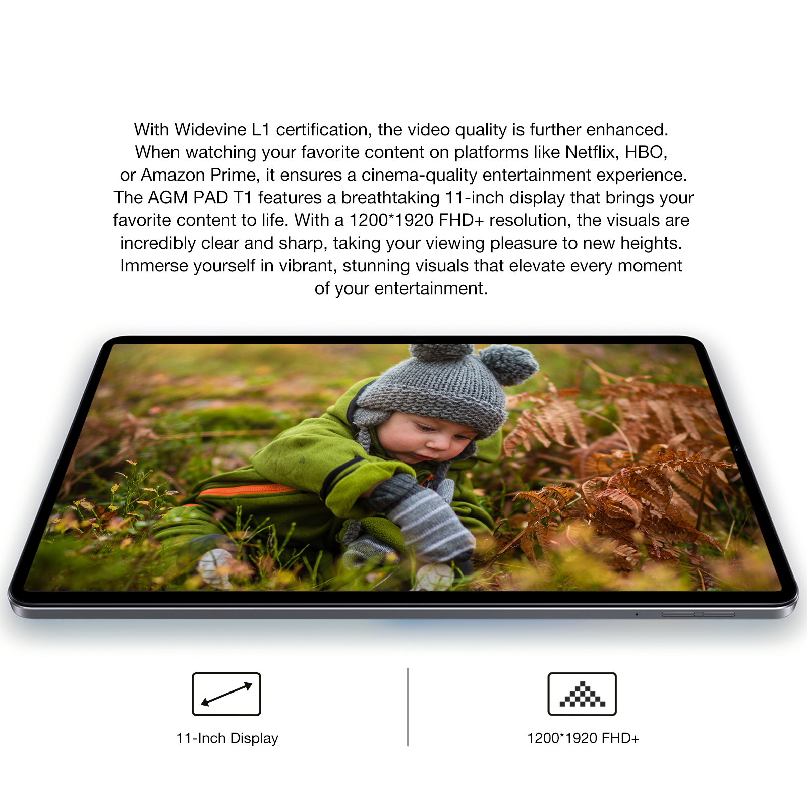 AGM PAD T1|Featherweight|11"FHD+|T606 Octa-Core Processor|4G Dual SIM|Android 14|7000 mAh Battery